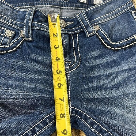 Miss Me Peace Sign Embellished Mid Rise Cuffed Capri Size 25 - Picture 8 of 8